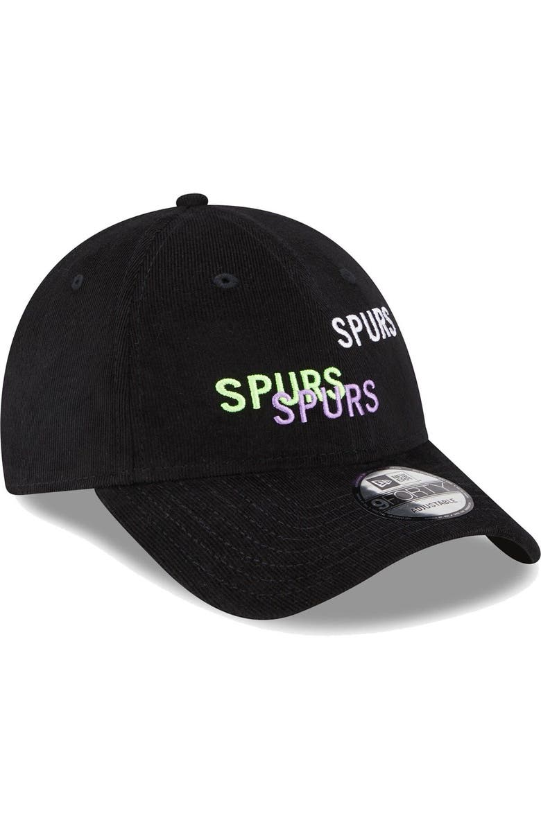 New Era Men's New Era Black Tottenham Hotspur Triple Wordmark 9FORTY Adjustable Hat, Alternate, color, Black