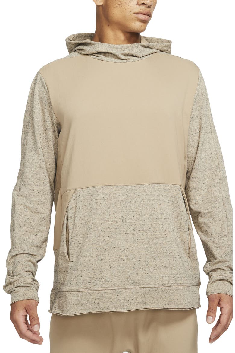 Dri-FIT Yoga Hoodie, Main, color, STONE/ HEATHER/ KHAKI