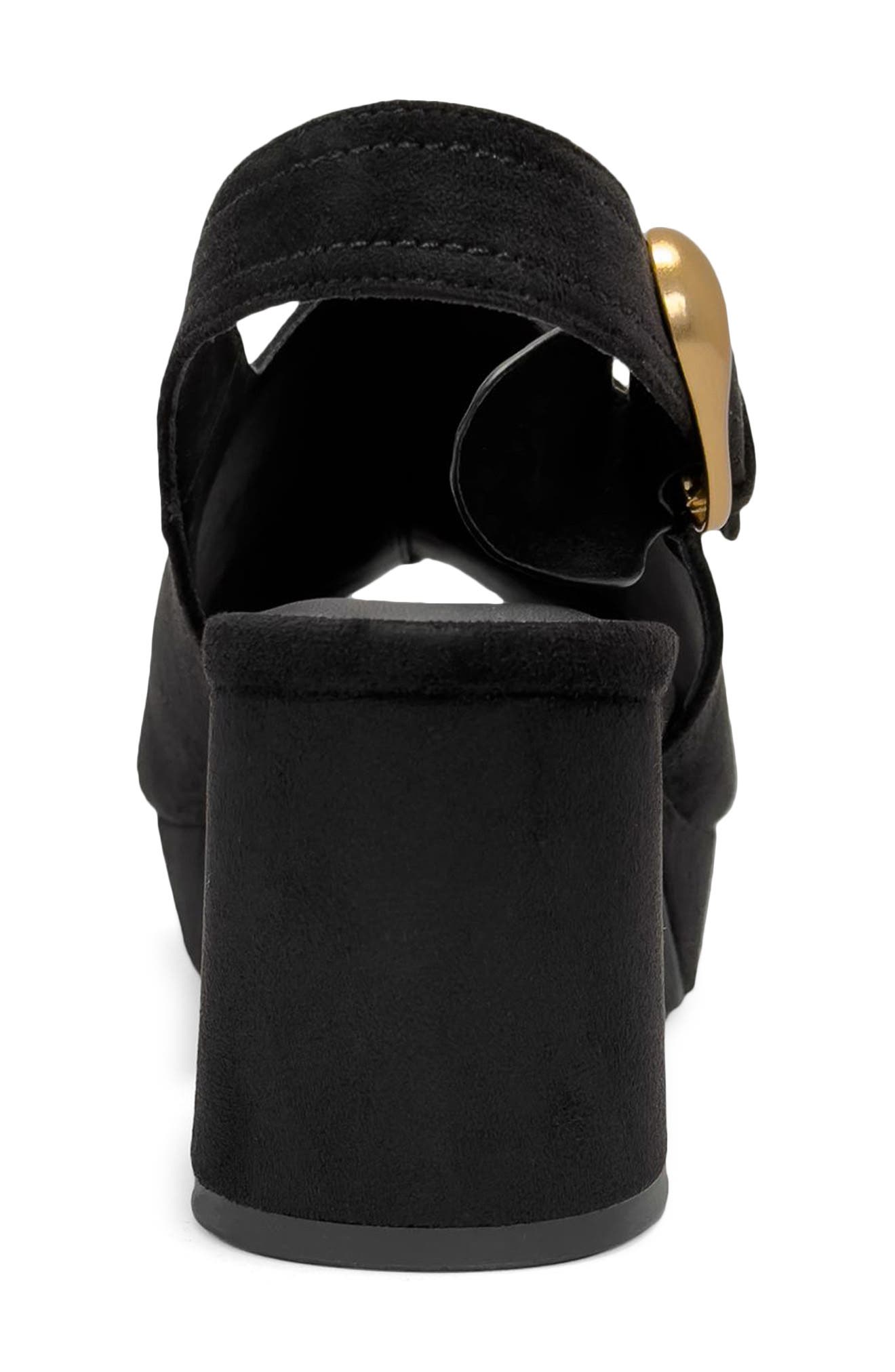 Chancey Faux Suede Platform Slingback Sandal, Alternate, color, BLK BLACK