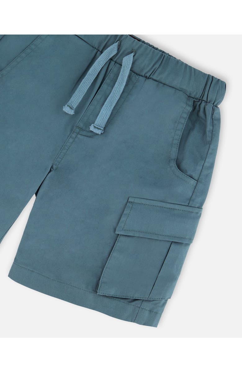 Deux par Deux Little Boy's Parachute Cargo Pocket Shorts Dark Teal, Alternate, color, Dark Teal