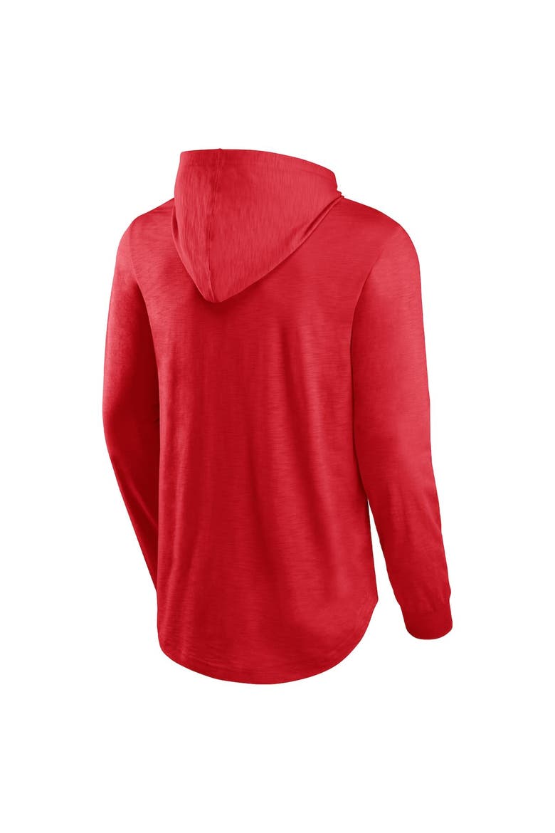 Men's Fanatics Branded Red Wisconsin Badgers Photo Finish Hoodie Long Sleeve T-Shirt, Alternate, color, Red