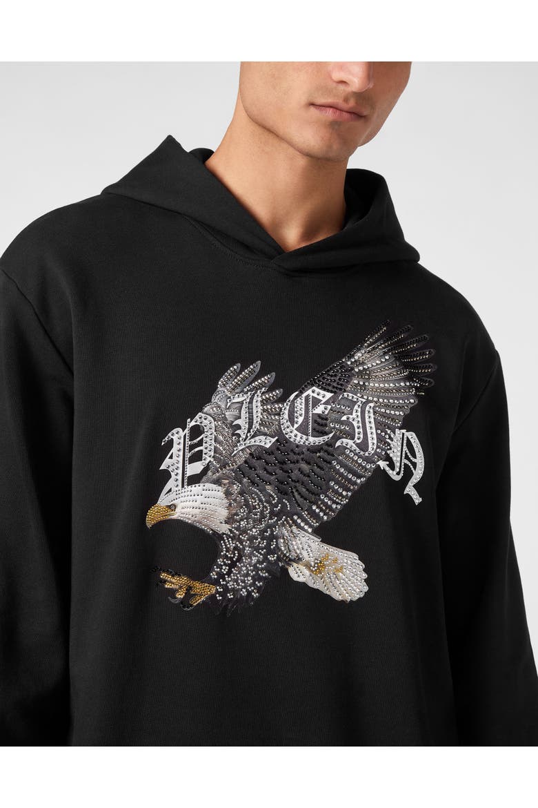 Hooded Sweatshirt Eagle Men, Alternate, color, black