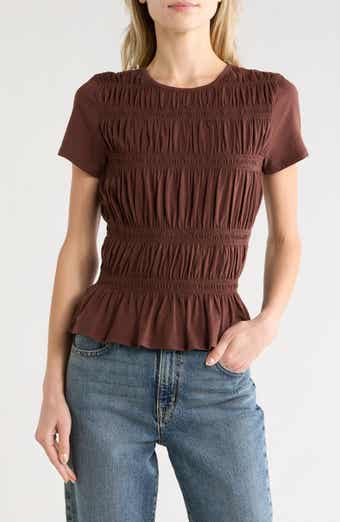 Short Sleeve Smocked T-Shirt