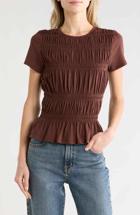 Short Sleeve Smocked T-Shirt