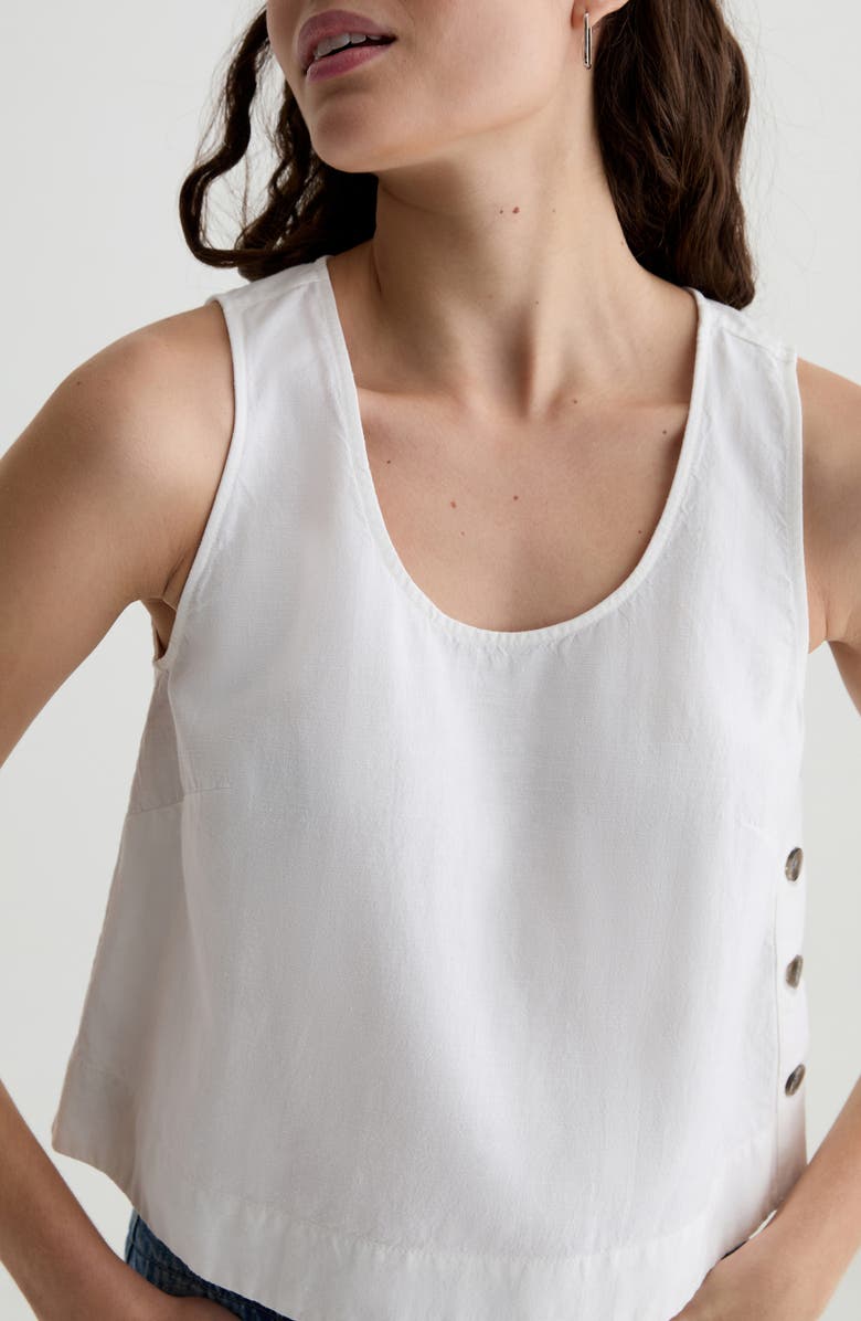 AG Alpha Crop Linen & Cupro Tank, Alternate, color, 