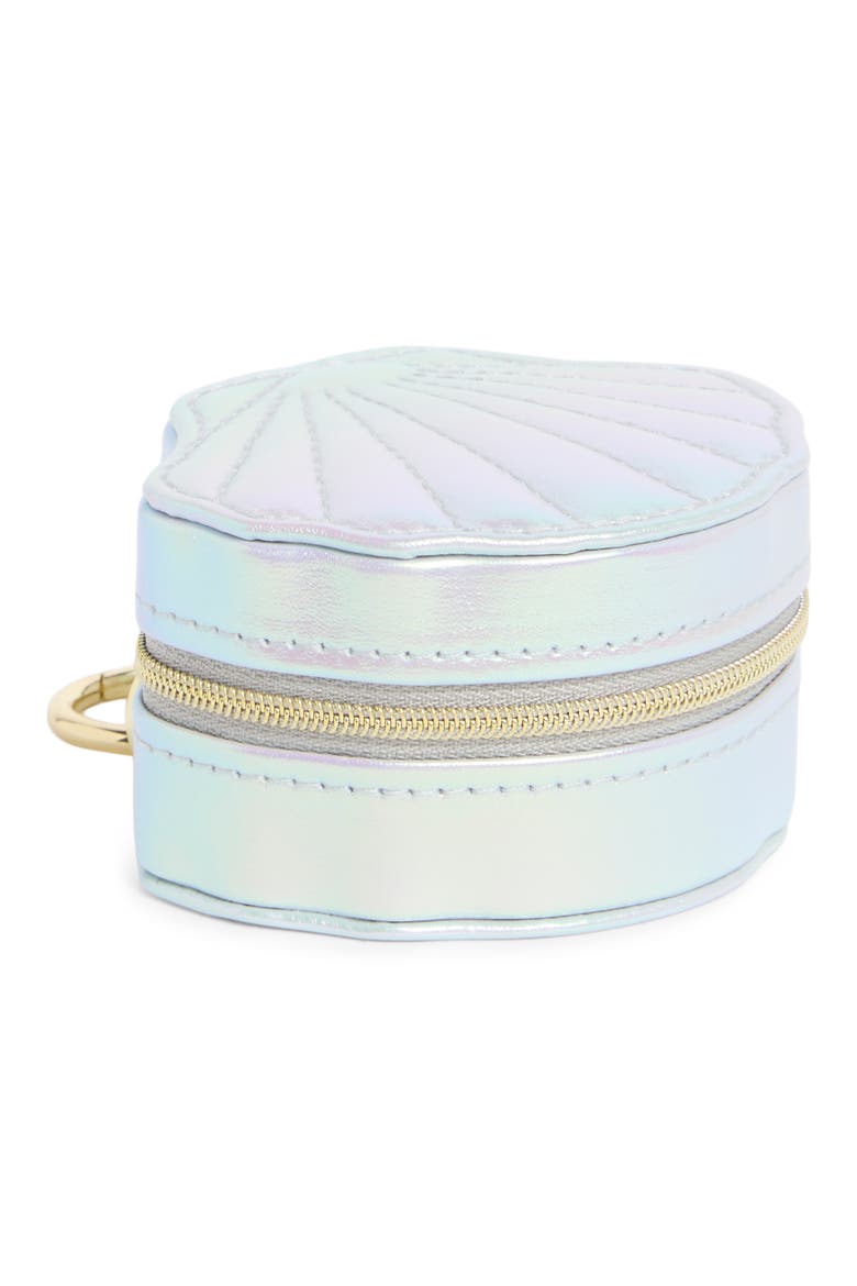 Seasheel Faux Leather Jewelry Box, Main, color, GREEN METALLIC- GOLD