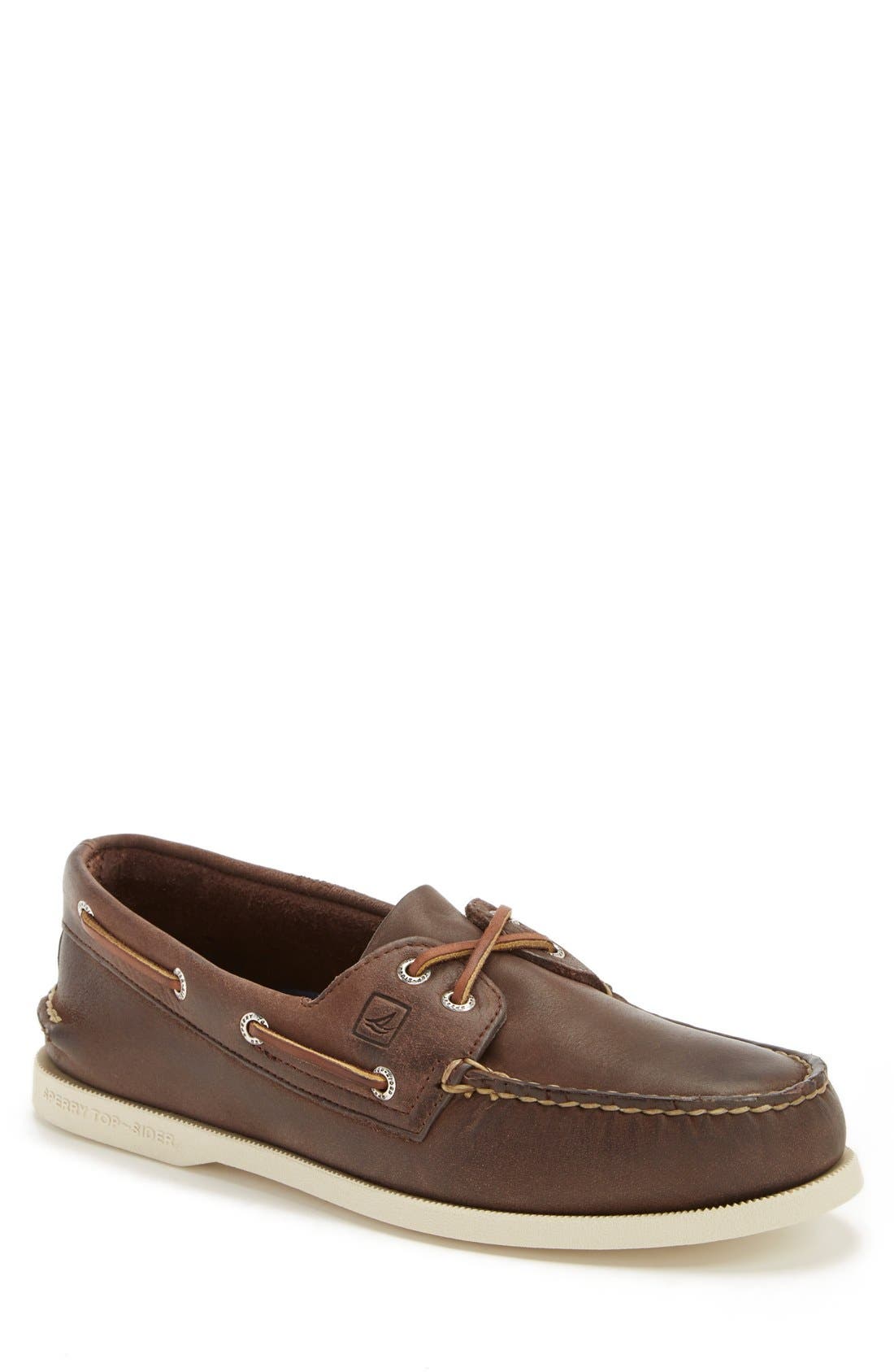 'Authentic Original' Boat Shoe (Nordstrom Exclusive), Main, color, BROWN LEATHER
