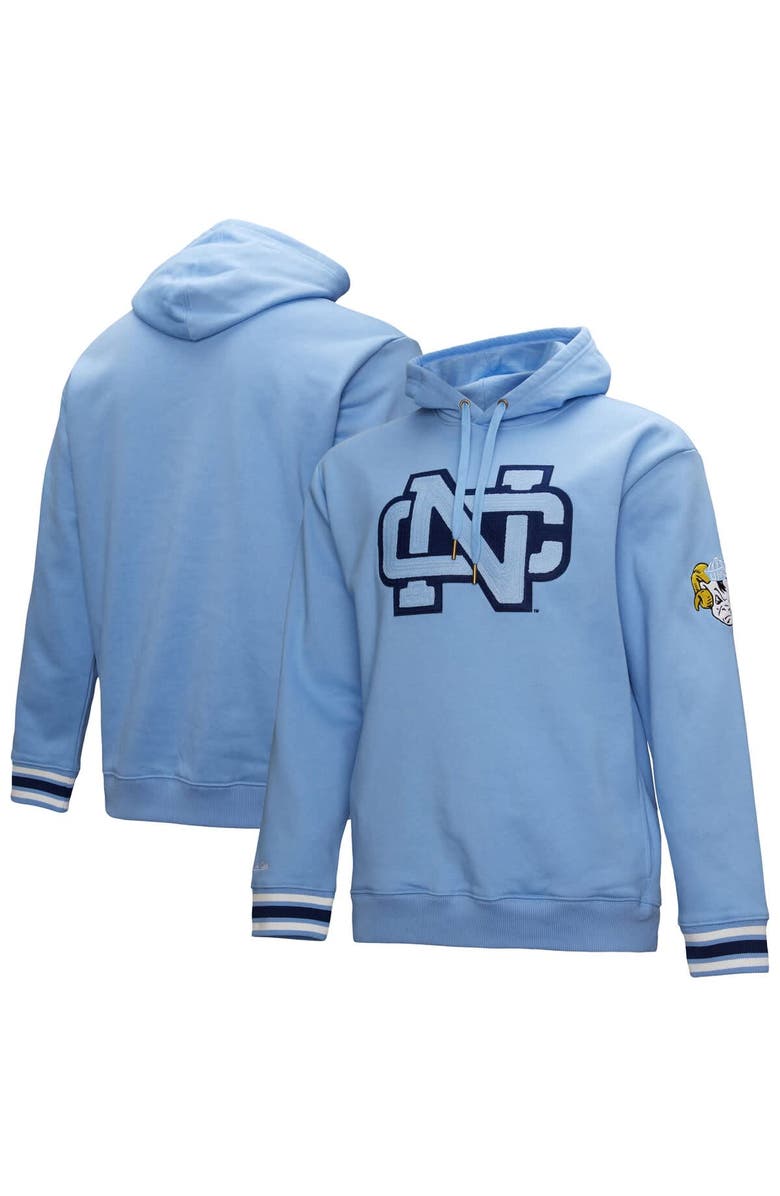 Mitchell & Ness Men's Mitchell & Ness Carolina Blue North Carolina Tar Heels Chainstich Fleece Pullover Hoodie, Main, color, 