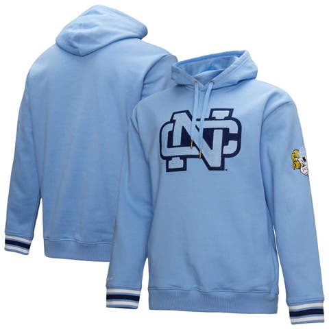 Men's Mitchell & Ness Carolina Blue North Carolina Tar Heels Chainstich Fleece Pullover Hoodie