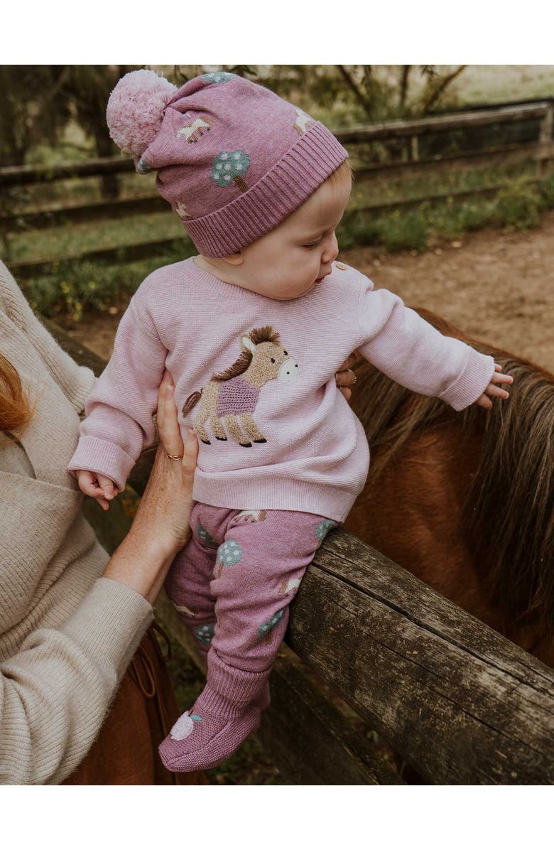 Purebaby On The Farm Leggings, Alternate, color, Orchard Jacquard