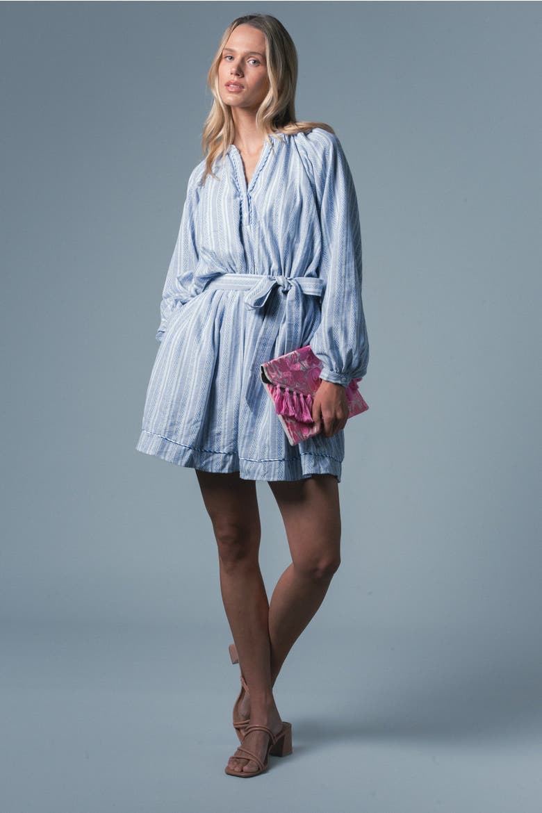 The Taryn Dress, Alternate, color, Blue Tribal Stripe