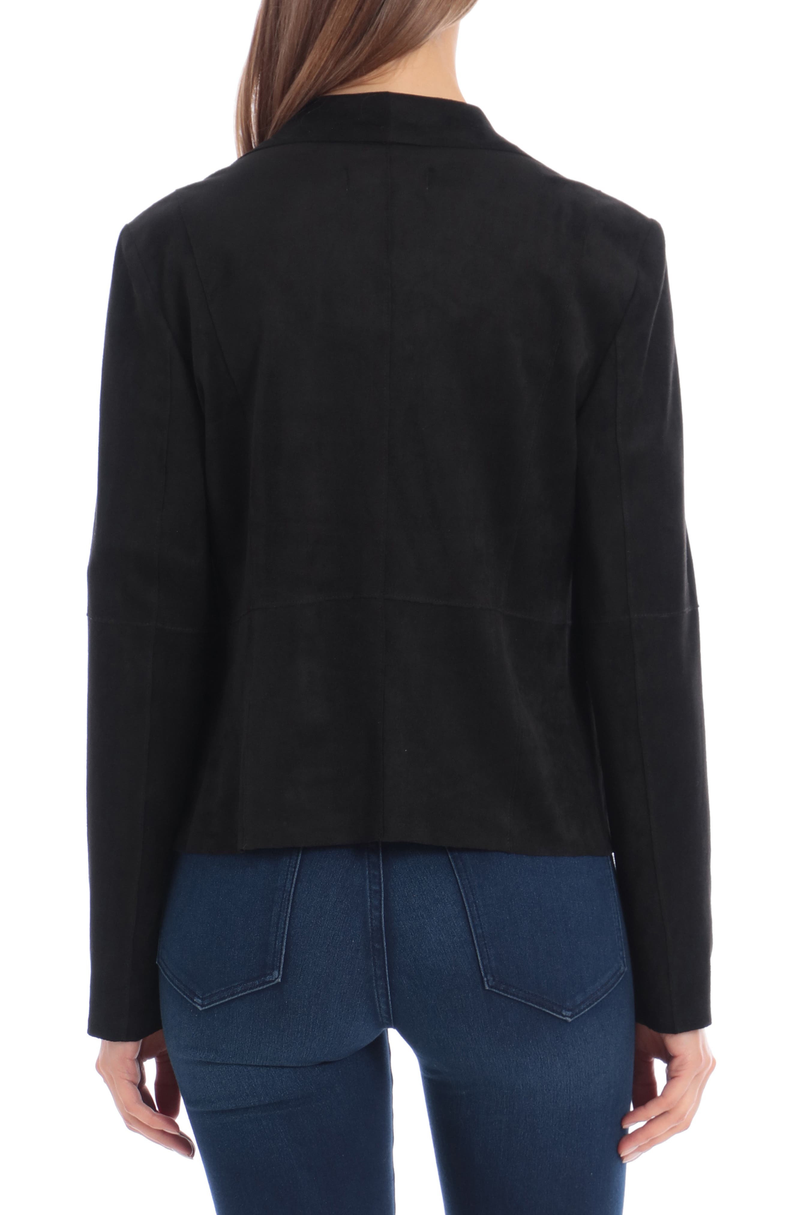 Draped Faux Suede Jacket - image 2