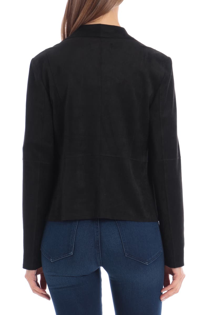 Bagatelle Draped Faux Suede Jacket, Alternate, color, Black