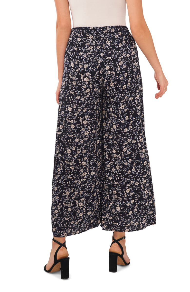 Vince Camuto Overlay Floral Crop Wide Leg Pants, Alternate, color,