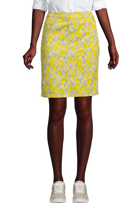 Mid Rise Elastic Waist Pull On Chino Skort