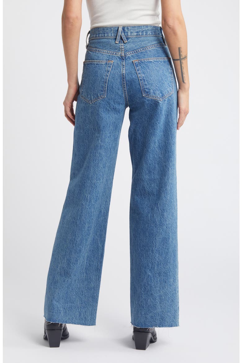 Grace High Waist Raw Hem Organic Cotton Wide Leg Jeans, Alternate, color, HEARTACHE