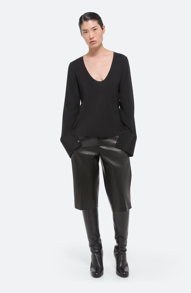 Helmut Lang Silk Long Sleeve Top with Scarf, Alternate, color,