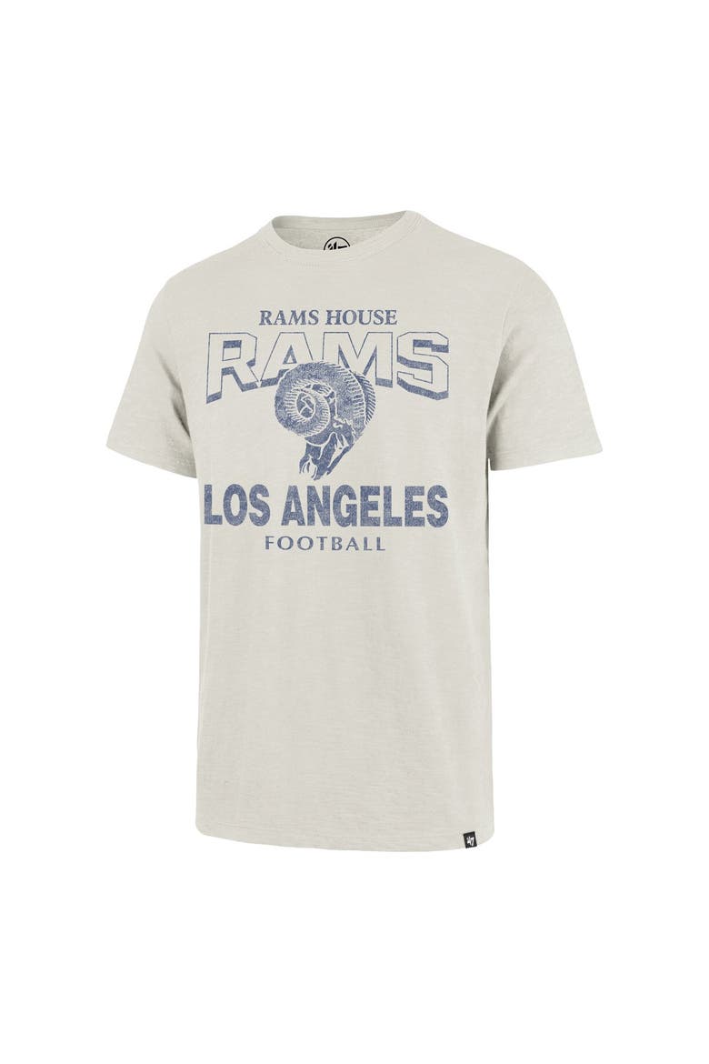 Men's '47  Natural Los Angeles Rams Head On Scrum Slub T-Shirt, Alternate, color, Natural