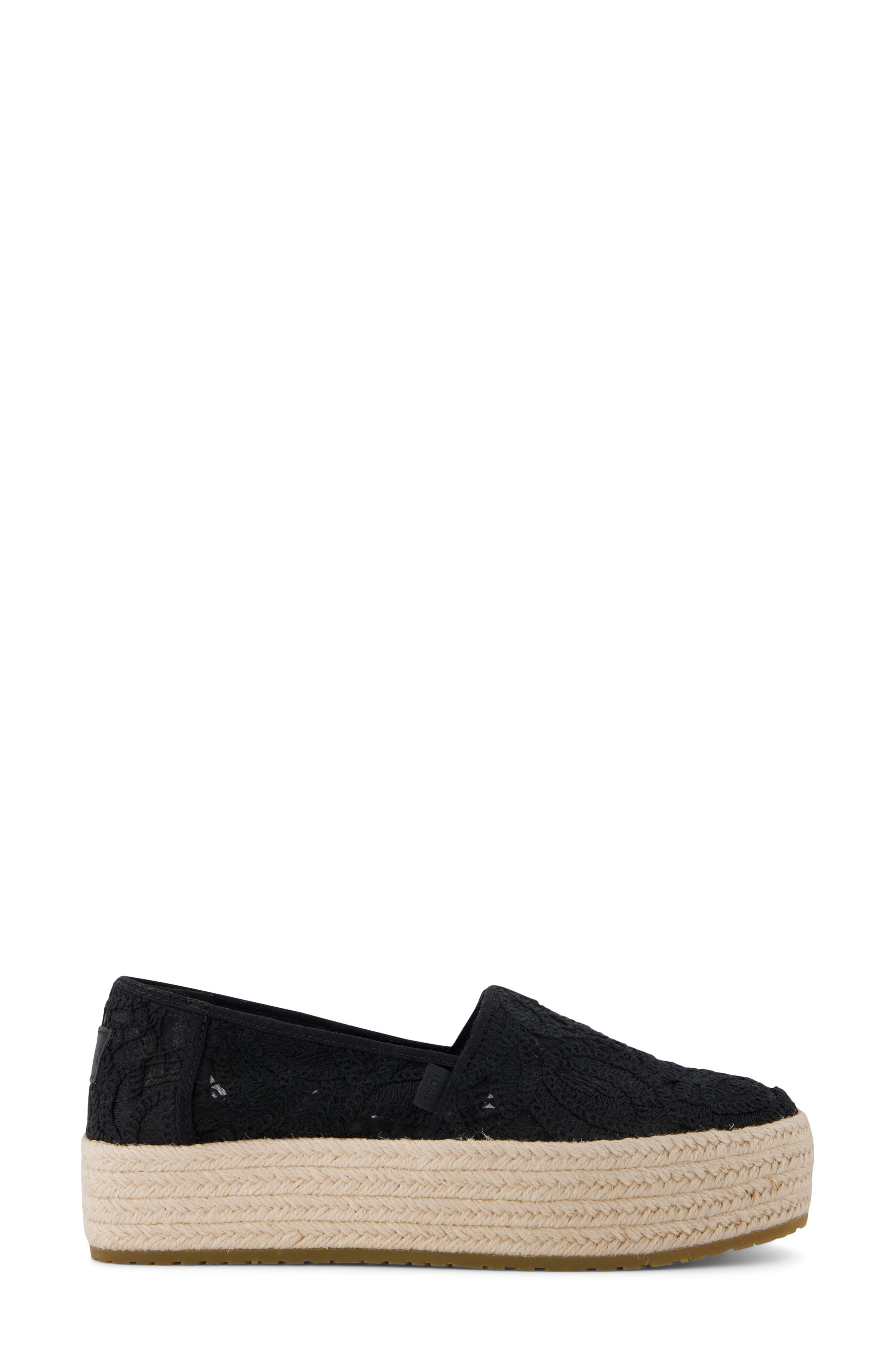 TOMS Valencia Platform Espadrille, Alternate, color, Black Lace