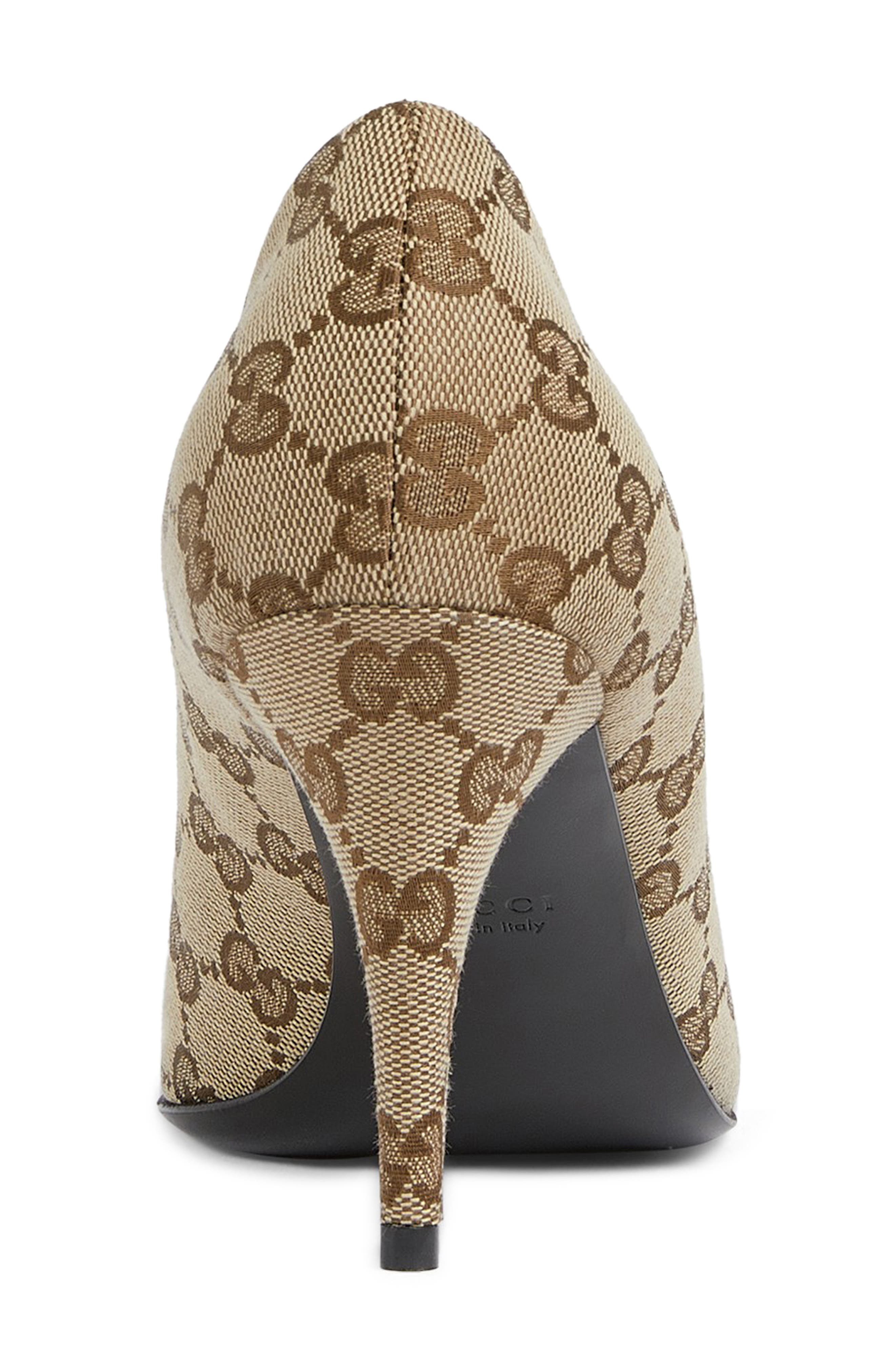 Gucci Erin Horsebit GG Canvas Pump, Alternate, color, Beige