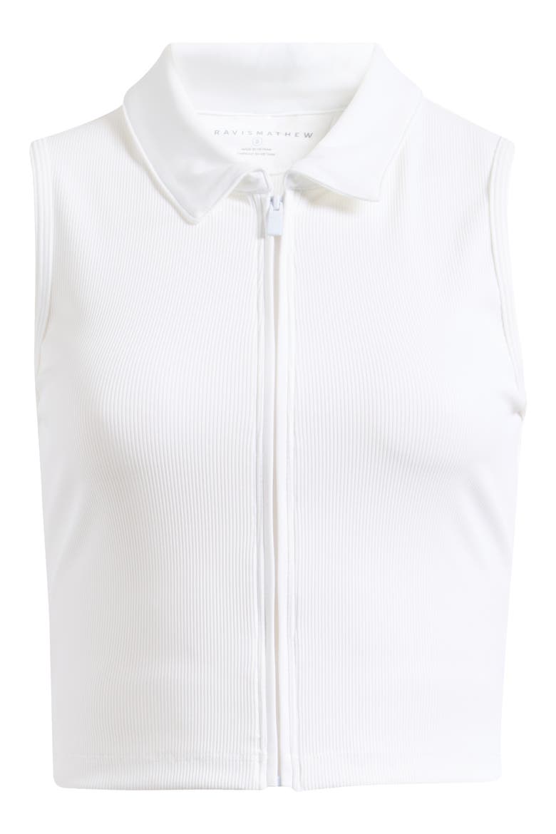 Midline Zip Polo Tank, Alternate, color, WHITE