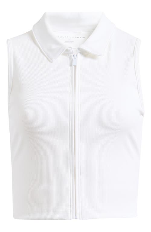 Travismathew Midline Zip Polo Tank In White