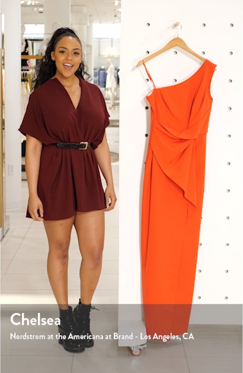 One-Shoulder Laguna Crepe Evening Gown, sales video thumbnail