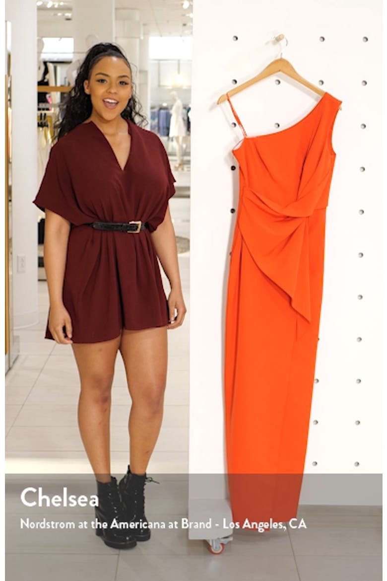 One-Shoulder Laguna Crepe Evening Gown video