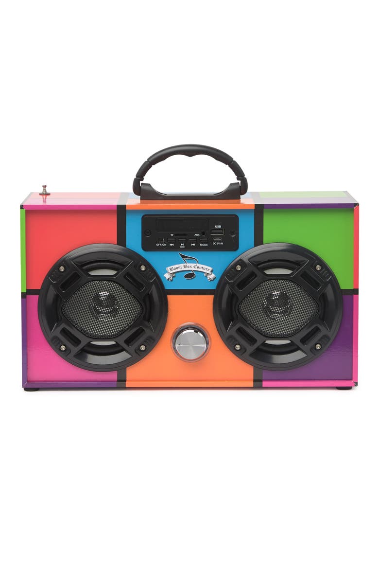 Bluetooth FM Radio LED Mini Boombox, Main, color, MULTI