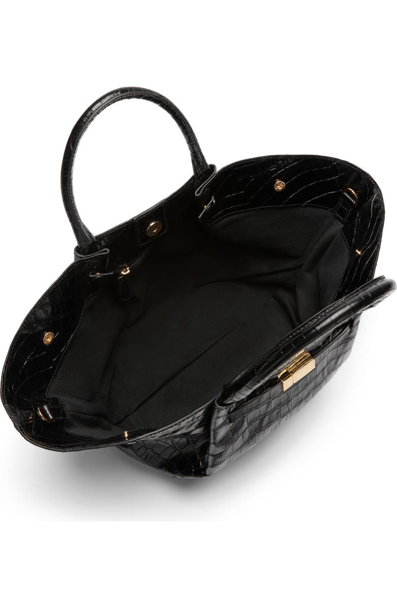 DeMellier New York Leather East/West Midi Tote, Alternate, color, Black Croc Effect