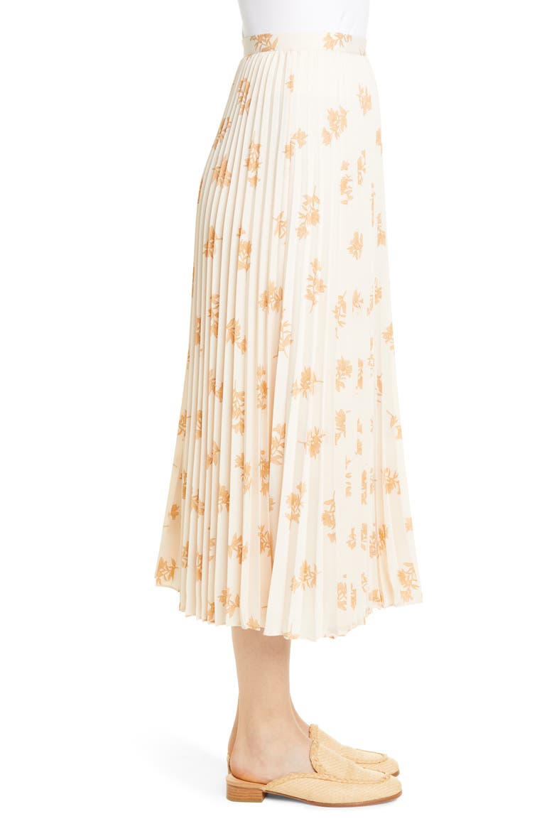 Adeena Floral Pleated Midi Skirt, Alternate, color, FRAPPE