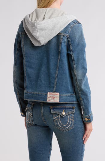 True Religion Relaxed Denim Trucker Hooded Jacket True Religion Relaxed Denim Trucker Hooded Jacket
