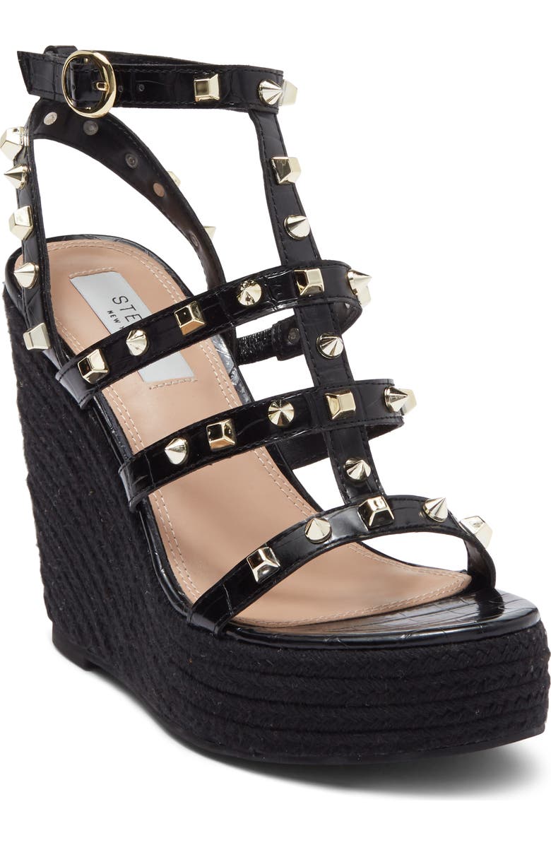 Steve Madden Scout Cage Studded Espadrille Wedge Sandal, Main, color,