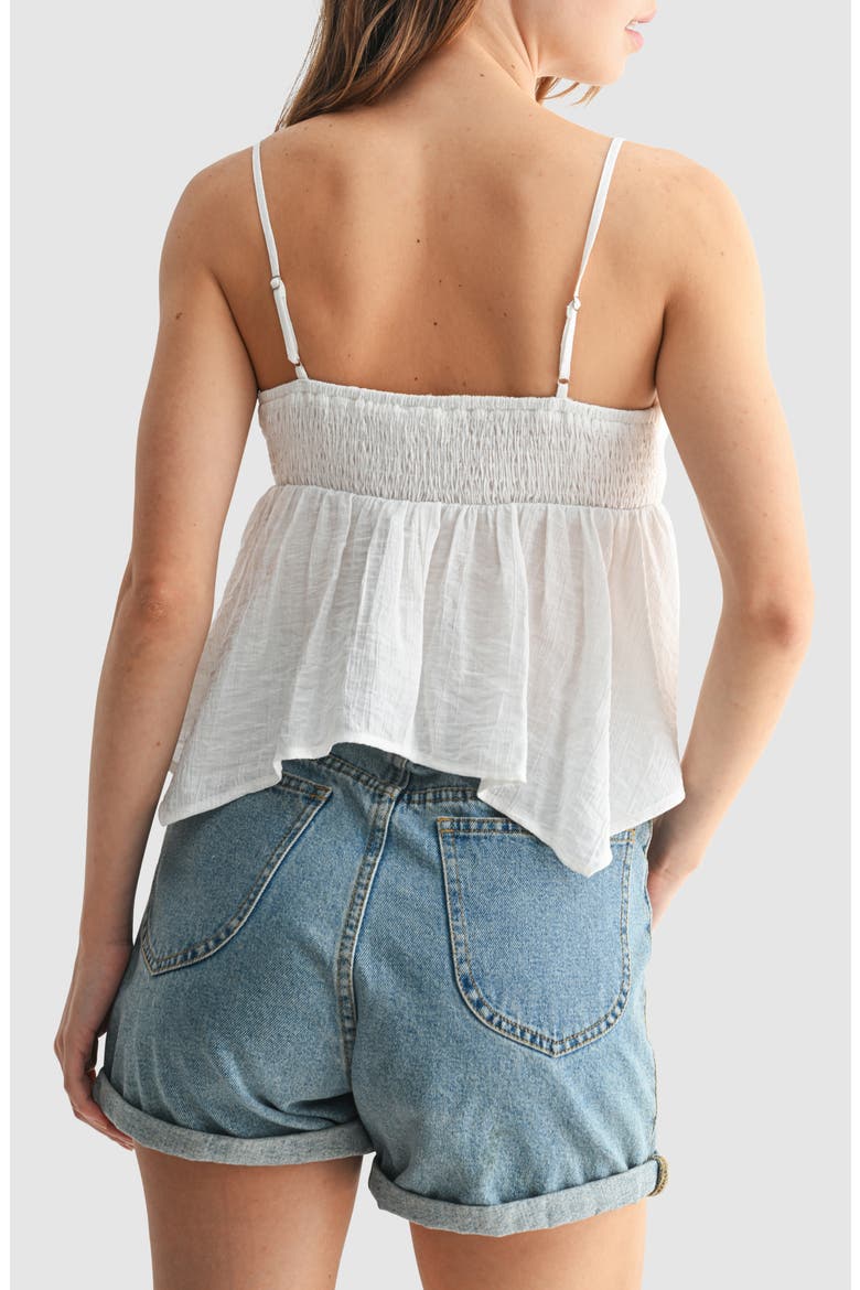 Lace Detail Handkerchief Hem Camisole, Alternate, color, IVORY