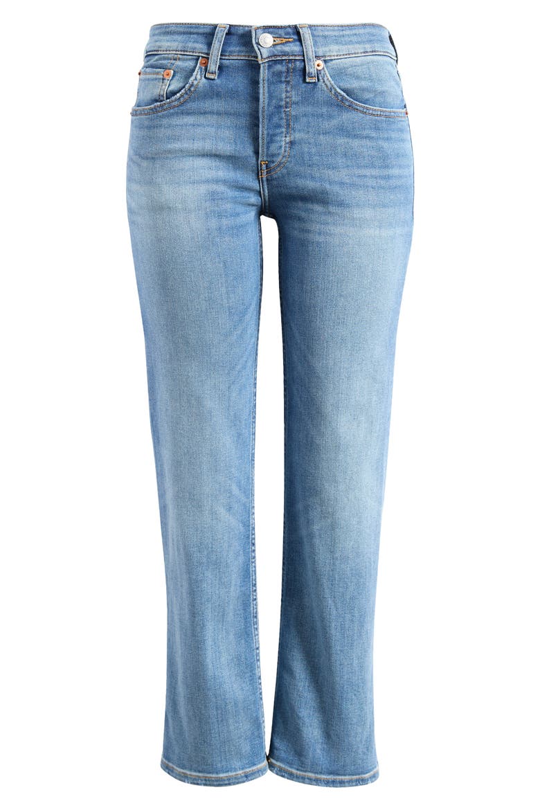 Slim Straight Crop Jeans, Alternate, color, BLASTED
