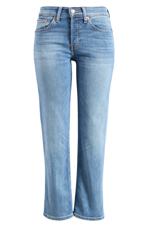 Re/done Slim Straight Crop Jeans In Blasted