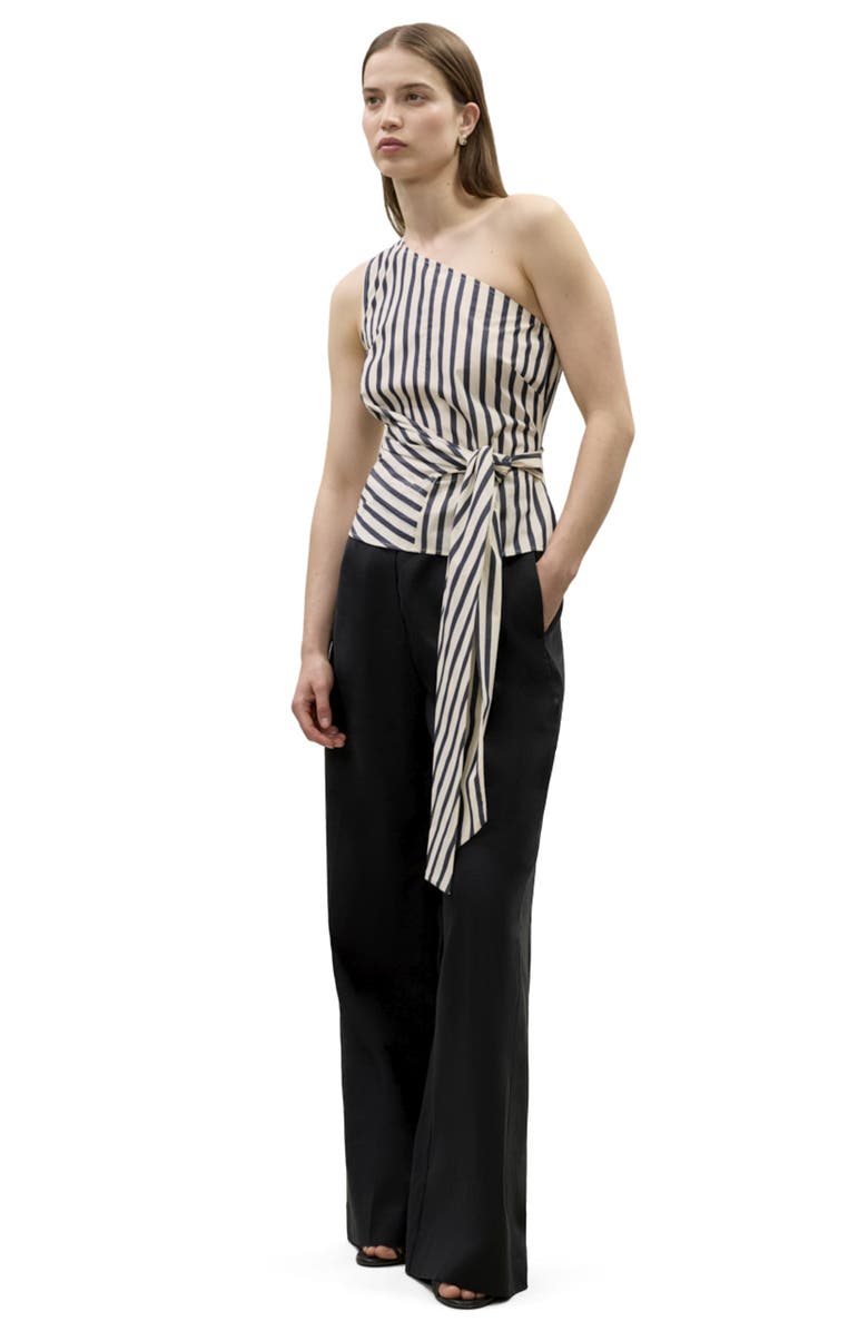 Rebecca Taylor Isla Stripe Poplin Top, Alternate, color, Cream Stripe