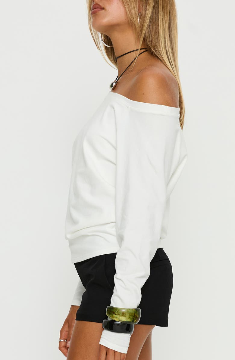 Princess Polly Icon Baby Off the Shoulder Cotton Blend Top, Alternate, color, 