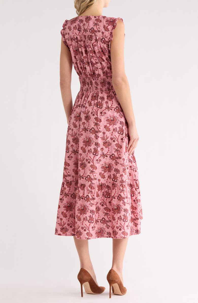 Derek Lam 10 Crosby Kris Midi Sundress, Alternate, color, Pink Multi