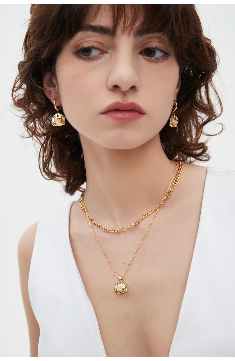 Classicharms Aria Gemstone Hoop Drop Earrings, Alternate, color, Gold/Translucent White