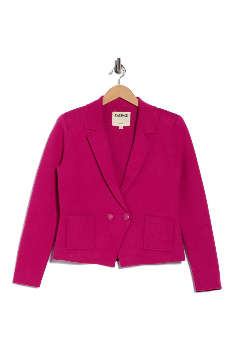 Sofia Knit Blazer, Alternate, color, RUBY