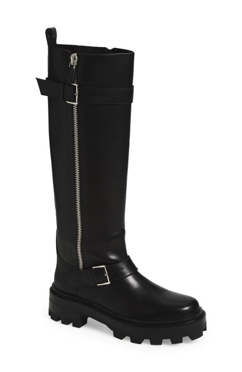 Jeffrey Campbell Sybill Lug Sole Knee High Boot In Black