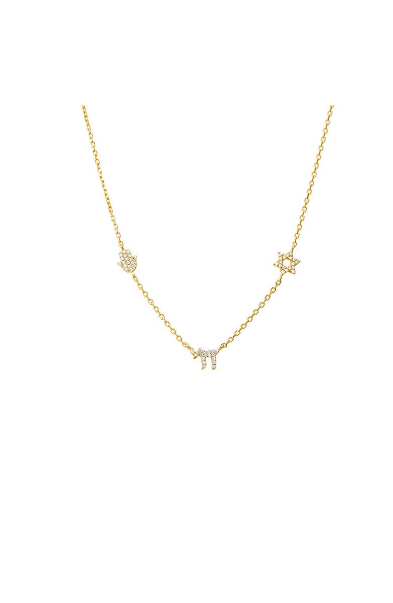 BY ADINA EDEN Pave Jewish Charms Necklace, Main, color, 