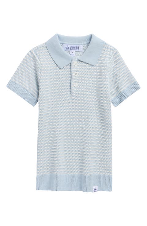 Kids' Stripe Cotton Polo Sweater