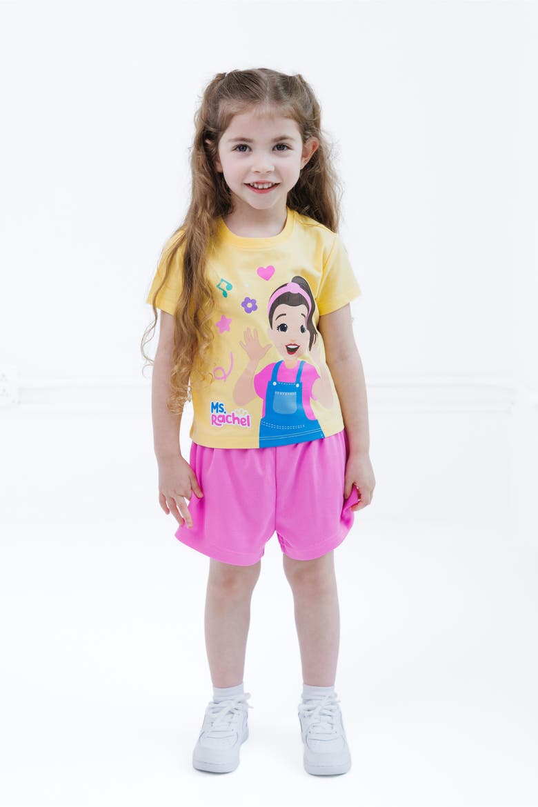 2-Piece T-Shirt and Shorts Set, Alternate, color, Ms Rachel Yellow Pink