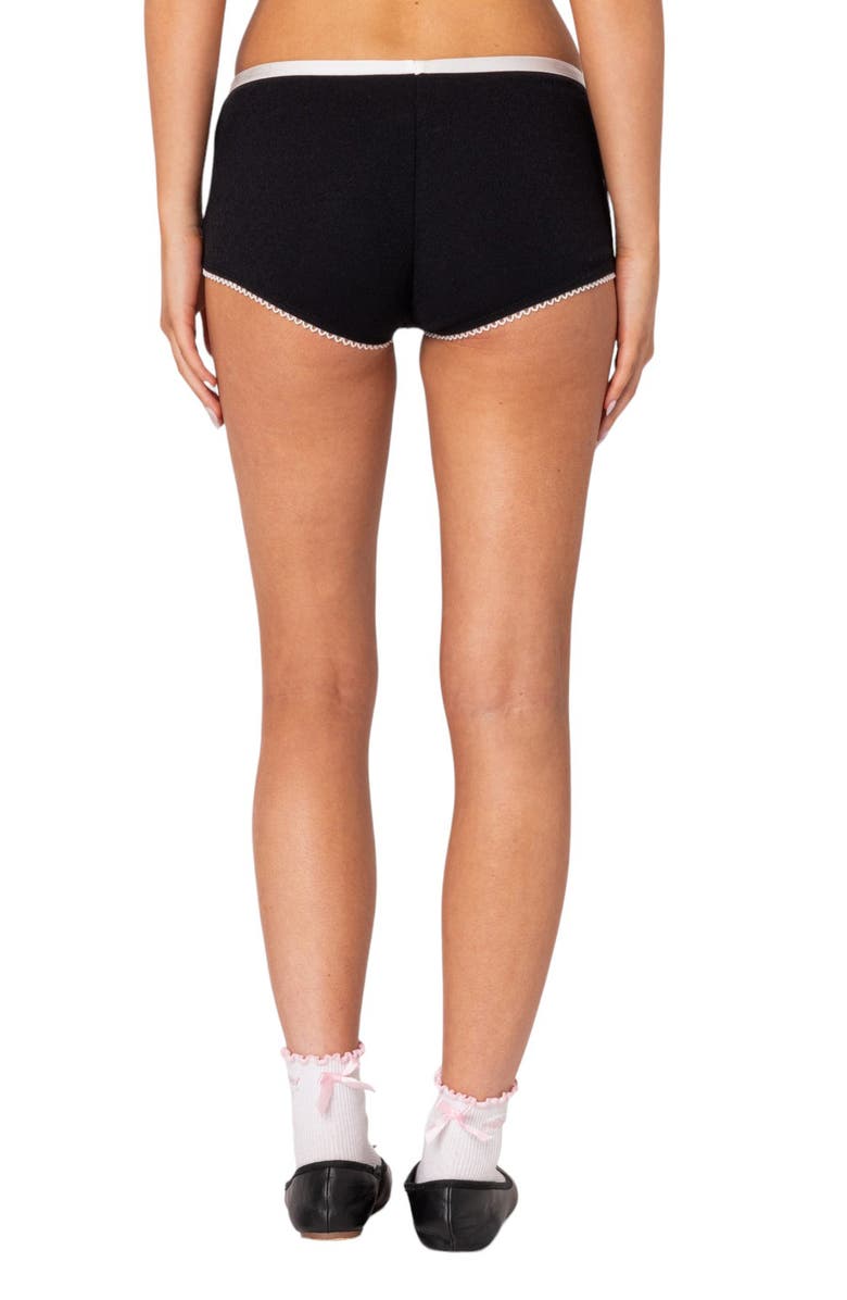 EDIKTED Mariana Pointelle Stitch Micro Shorts, Alternate, color,