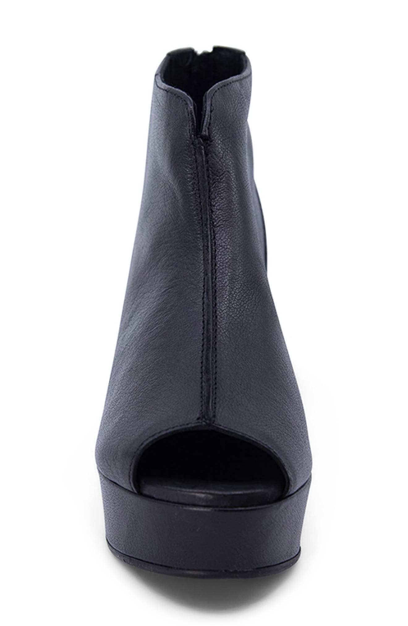 Chocolat Blu Gion Peep Toe Platform Bootie, Alternate, color, Black Leather