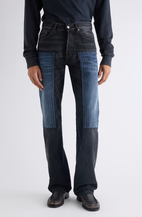 2010 M Patchwork Straight Leg Jeans