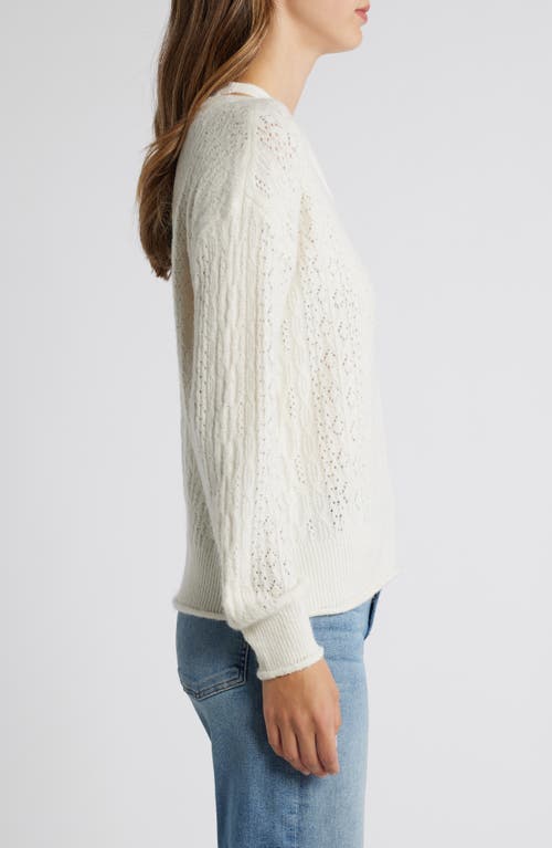 Wit & Wisdom V-neck Sweater With Bib In White