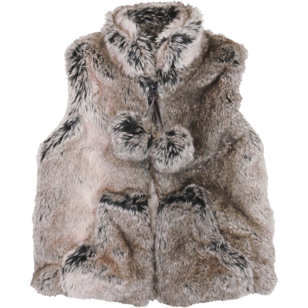 Widgeon Babies' Faux Fur Plush Zip Front Vest In Brown